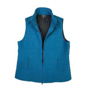 Nomadic Traders Vest Womens Large L Teal Green Insulated Quilted Full Zip Casual